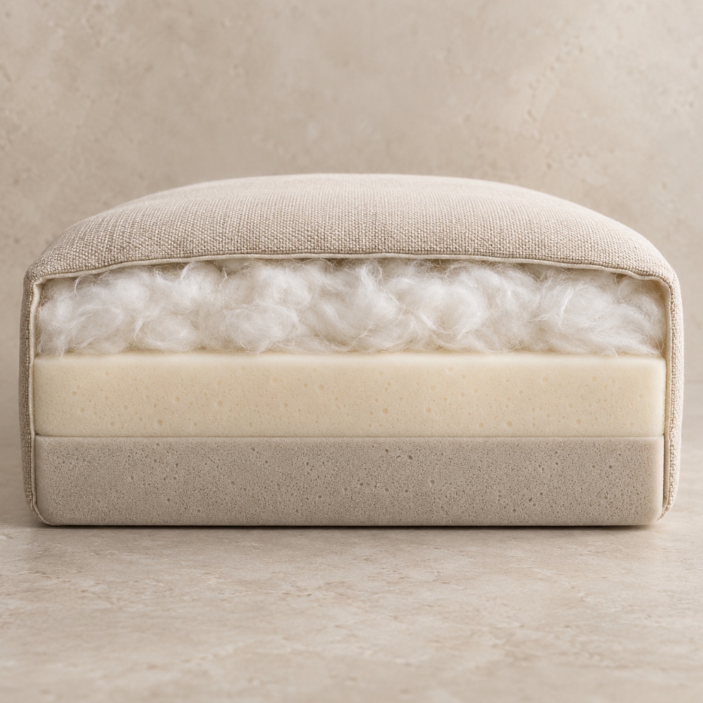 CertiPUR-US Multi-Layer Resilience Foam and Down Fiber Cushion Structure